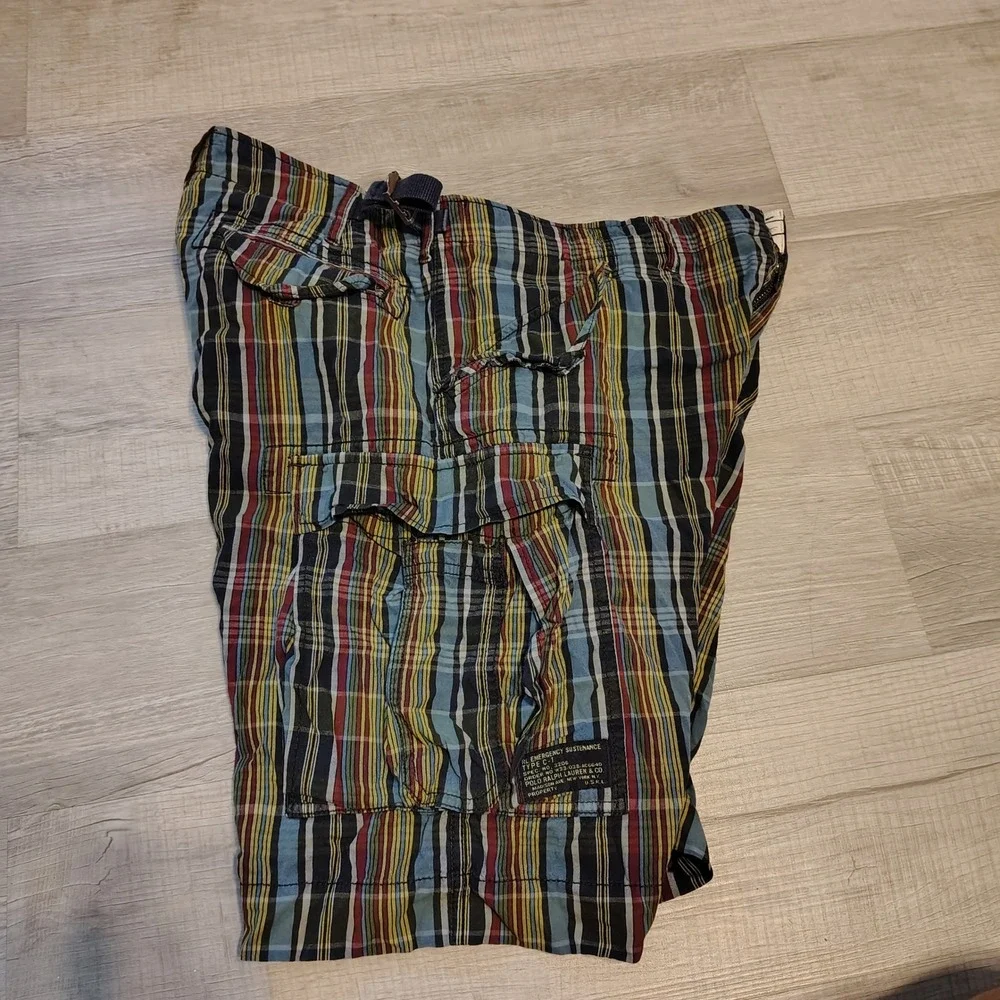 Polo Ralph Lauren Mens Plaid Cargo Shorts 38 Color Military Type C-1 Utility
